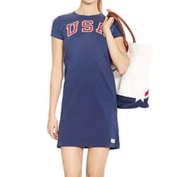 Polo Ralph Lauren Dresses & Skirts - Polo Ralph Lauren 2016 olympic official outfitters T-shirt dress cotton USA 4th